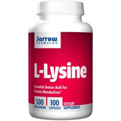 L- лизин L-Lysine Jarrow Formulas 500 мг 100 капсул
