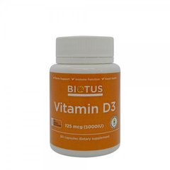 Фотография - Вітамін D3 Vitamin D3 Biotus 5000 МЕ 60 капсул