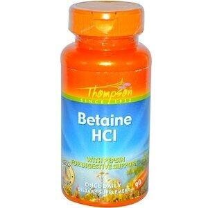 Фотография - Бетаина гидрохлорид Betaine HCl Thompson 90 таблеток