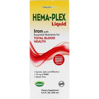 Фотография - Комплекс для поддержания здоровья крови Hema-Plex Iron Nature's Plus 250 мл