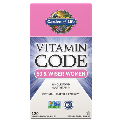 Фотография - Сырые Витамины для женщин 50+ Vitamin Code 50 & Wiser WomenGarden of Life 120 капсул