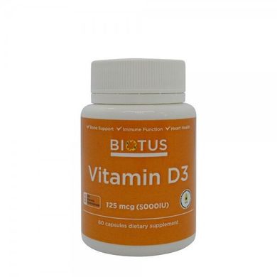 Фотография - Витамин D3 Vitamin D3 Biotus 5000 МЕ 60 капсул