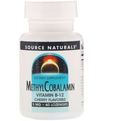 Витамин В12 MethylCobalamin Vitamin B12 Source Naturals вишня 5 мг 60 леденцов