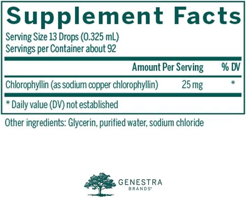 Фотография - Рідкий хлорофіл Liquid Chlorophyll Genestra Brands 25 мг 30 мл