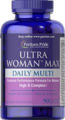 Фотография - Витамины для женщин Ultra Woman Max Daily Multi Puritan's Pride 90 каплет