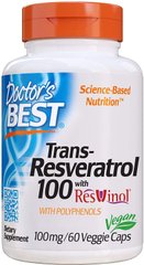 Ресвератрол Trans-Resveratrol 100 Doctor's Best 100 мг 60 капсул