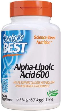 Альфа-ліпоєва кислота Alpha-Lipoic Acid Doctor's Best 600 мг 60 капсул