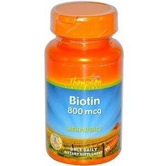 Витамин В7 Биотин Biotin Thompson 800 мкг 90 таблеток