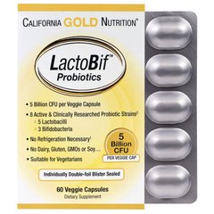 Пробіотики LactoBif Probiotics California Gold Nutrition 5 млд 60 капсул