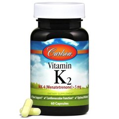 Фотография - Витамин К2 MK-4 Менатетренон Vitamin K2 Menatetrenone Carlson Labs 5 мг 60 капсул