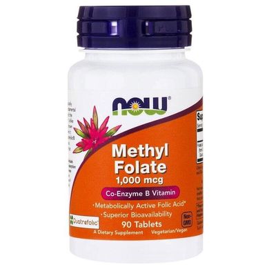 Фотография - Витамин В9 Фолиевая кислота метилированная Methyl Folate Now Foods 1000 мкг 90 таблеток