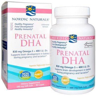 Фотография - Рыбий жир для беременных Prenatal DHA Nordic Naturals 500 мг 90 капсул