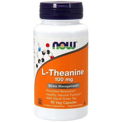 Теанін L-Theanine Now Foods 100 мг 90 капсул