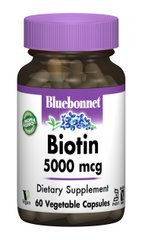 Вітамін В7 Біотин Biotin Bluebonnet Nutrition 5000 мкг 60 капсул