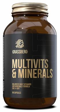 Фотография - Мультивітамини і мінерали Multivits & Minerals Grassberg 90 капсул