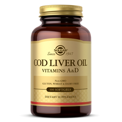 Фотография - Вітамін А і D з печінки тріски Vitamin А and D Cod Liver Oil Solgar 100 капсул