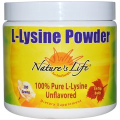 L-лизин L-Lysine Powder Nature's Life 200 г