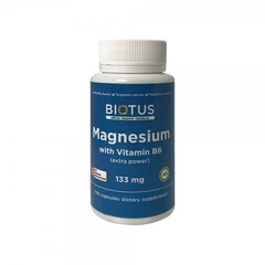 Магній і вітамін В6 Magnesium with Vitamin B6 Biotus экстра сильный 100 капсул