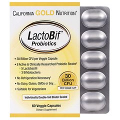 Пробіотики LactoBif California Gold Nutrition 30 млд 60 капсул