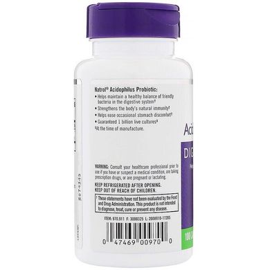 Пробиотики Acidophilus Probiotic Natrol 100 капсул