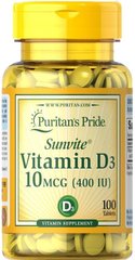 Фотография - Вітамін D3 Vitamin D3 Puritan's Pride 400 МО 250 таблеток