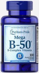 Вітамін В-50 комплекс Vitamin B-50  Complex Puritan's Pride 100 капсул