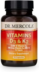 Фотография - Вітаміни D3 і К2 Vitamins D3 & K2 Dr. Mercola 5000 МО 30 капсул