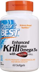Фотография - Риб'ячий жир з кріля Enhanced Krill Plus Omega3s with Superba Krill Real Krill Doctor's Best 60 капсул