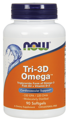 Фотография - Рыбий жир Омега 3 + витамин D3 Tri-3D Omega Now Foods 90 капсул
