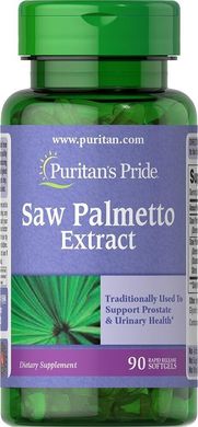Со пальметто Saw Palmetto Puritan's Pride экстракт 90 гелевых капсул