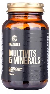 Фотография - Мультивітамини і мінерали Multivits & Minerals Grassberg 60 капсул