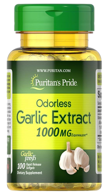 Чеснок Odorless Garlic Puritan's Pride без запаха 1000 мг 100 капсул