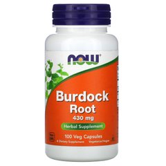 Корінь лопуха Burdock Root Now Foods 430 мг 100 капсул