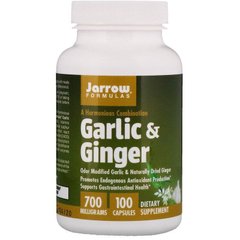 Часник та імбир Garlic Ginger Jarrow Formulas 700 мг 100 капсул