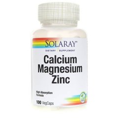 Кальцій магній і цинк Calcium Magnesium Zinc Solaray 100 капсул
