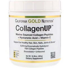 Коллаген пептиды UP 5000 Collagen Peptides California Gold Nutrition морской с гиалуроновой кислотой и витамином С 5000 мг 464 г