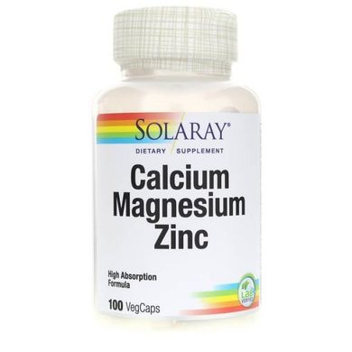 Кальций магний и цинк Calcium Magnesium Zinc Solaray 100 капсул