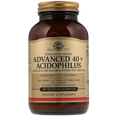 Пробіотики Advanced 40+ Acidophilus Solgar 60 капсул