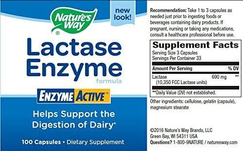 Фотография - Фермент Лактаза Lactase Enzyme Formula Nature's Way 100 капсул
