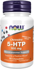 5-НТР 5-гідрокси L-триптофан Now Foods цитрус 100 мг 90 жувальних таблеток