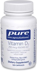 Фотография - Витамин D3 Vitamin D3 Pure Encapsulations 10000 МЕ 120 капсул