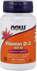 Фотография - Вітамін D3 Vitamin D3 Now Foods 400 МО 180 капсул