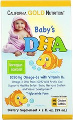 Фотография - Рыбий жир для детей Omega 3 Baby's DHA with Vitamin D3 California Gold Nutrition 59 мл