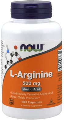 L-Аргинин L-Arginine Now Foods 500 мг 100 капсул
