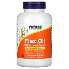 Лляна олія HI-LIGNAN Flax Oil Now Foods 1000 мг 120 капсул