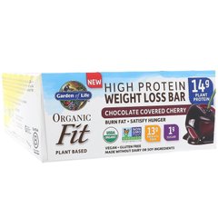 Фотография - Батончики з рослинним білком для схуднення High Protein Weight Loss Bar Garden of Life вишня в шоколаді 12 шт* 55 г