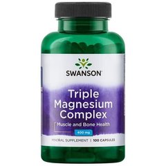 Комплекс магнію Triple Magnesium Complex Swanson 400 мг 100 капсул