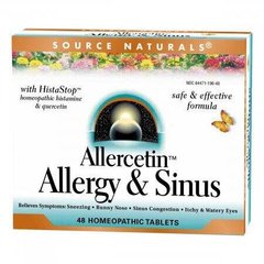 Фотография - Растительный комплекс от аллергии Allercetin Source Naturals 48 таблеток для рассасывания