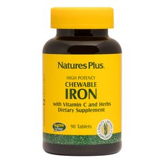 Залізо з вітаміном C Chewable Iron w/Vitamin C Nature's Plus вишня 90 таблеток