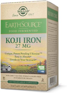Железо Earth Source Food Koji Iron Solgar 27 мг 60 капсул